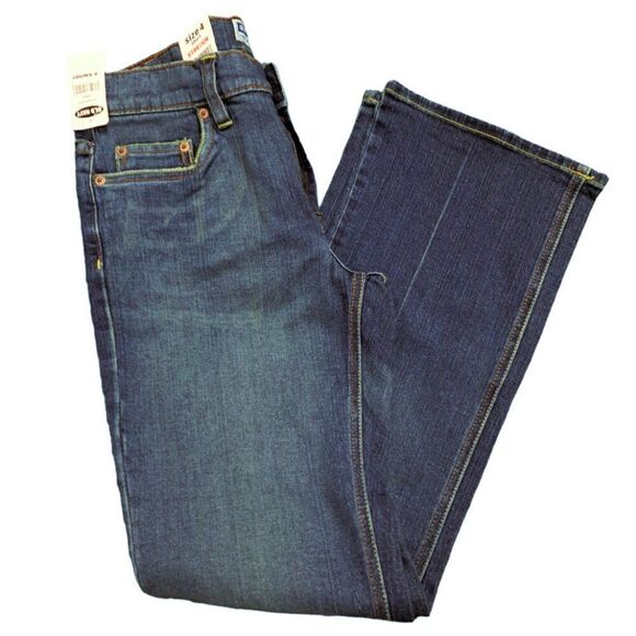 Old Navy Women's Blue Denim Low Waist Boot Cut Stretch Jeans 4 Short - Picture 5 of 8